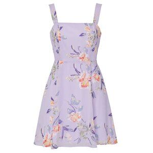 LOUNA Floral Tie Back Mini Dress Size Small Lilac Purple Rent the Runway RTR